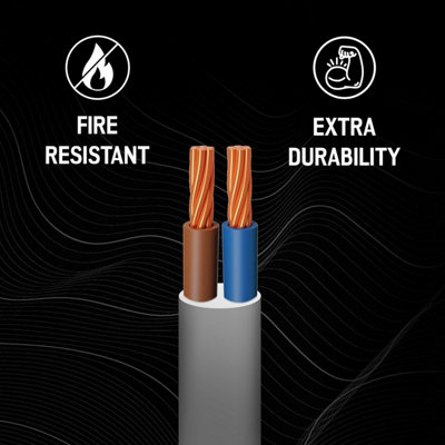 Primes DIY 2 Core Round White Flex Flexible Cable, Insulated Flexible ...