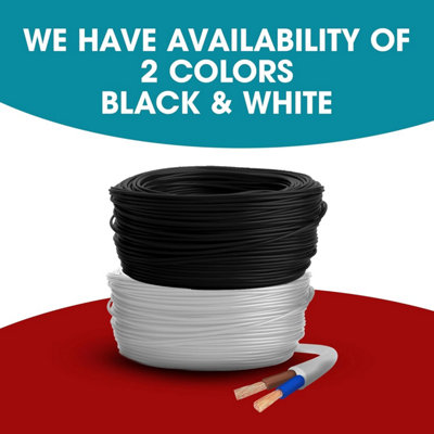 1mm 3182Y 2 Core Electrical Flex Round Cable Wire (Per 1 Meter) - Black - Foto 3
