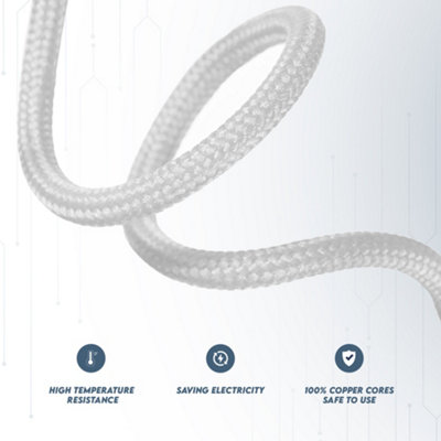 Ali’s DIY 3 Core Round White Flex Flexible Cable 0.75 MM – 5 Metre Cut