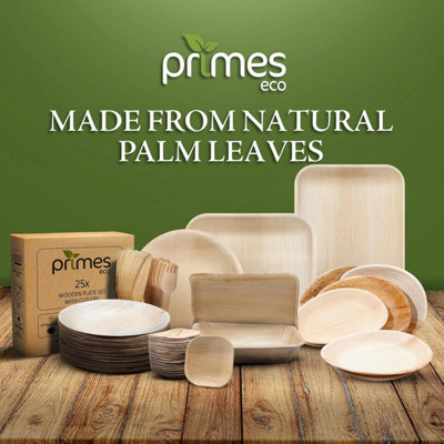 PRIMES DIY 750ML Capacity Areca Leaf Container Box, Made of Natural, Food Safe Meal Prep Container,  Safe Container Box(10 PCS)