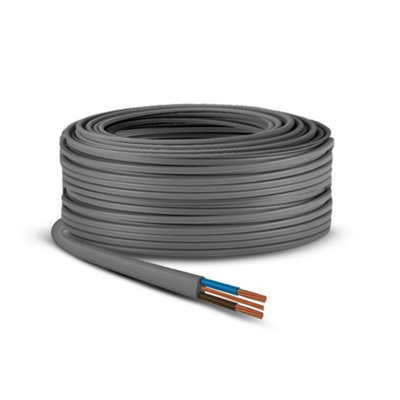 Primes DIY Electric Socket wire cable 4mm Twin and Earth Flat Grey PVC Lighting Electric Cable 6242Y BASEC Approved (5 Meter)