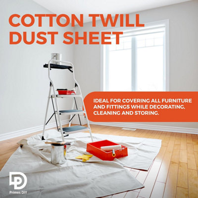 PRIMES DIY Twill Professional Quality Dust Sheet 12 x 9 ft, Heavy ...