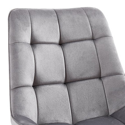 Primo Grey Fabric Dining Chairs With Oak Legs In Pair