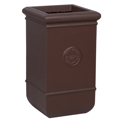 Primose Matte Fibrecotta Debossed Tall Cube Planter In Brown 24cm