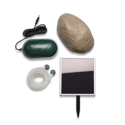 Primrose 120LPH 2-Stone Solar Powered Oxygenator Pond Aerator with Pebble Cover