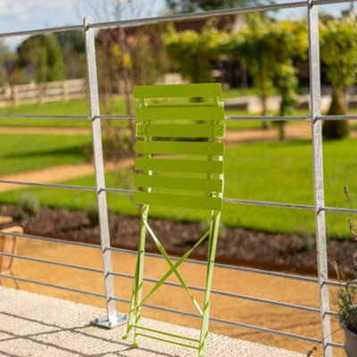 Primrose 2 Seater Garden Patio Metal Garden Furniture Outdoor Dining Bistro Set in Lime Green