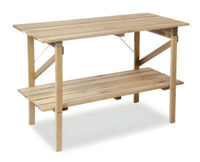 Primrose 2 Tier Collapsible Wooden Garden Greenhouse Staging 1.22m