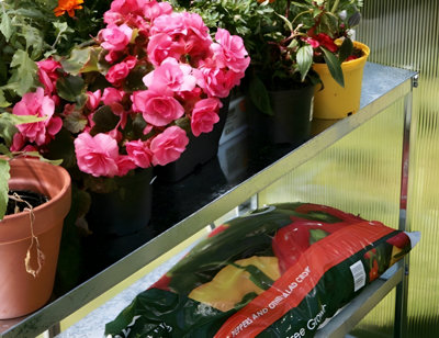 Primrose 2 Tier Essential Greenhouse Garden Staging Galvanised Steel Shelving Silver 1.18m