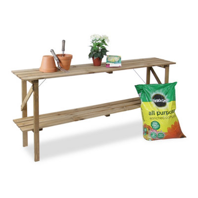 Primrose 2 Tier Garden Greenhouse Easy Store Folding Wooden Staging Shelving 1.83m - 6