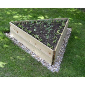Primrose 2-Tier Wooden Timber Triangle  Raised Grow Bed - L90cm x H30cm