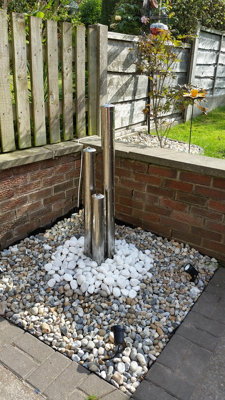 Primrose 3 Tier Tube Stainless Steel Tubes Garden Water Feature with ...