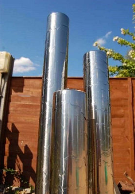 Primrose 3-Tier Tube Stainless Steel Water Feature with Lights Indoor Outdoor  H135cm
