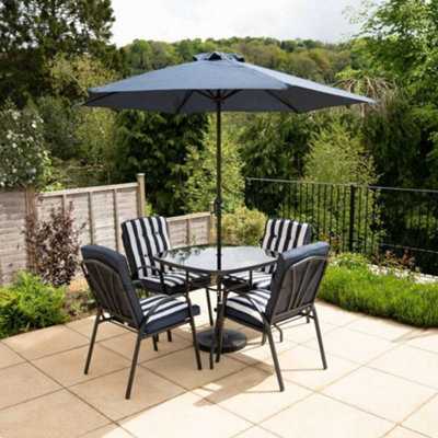 4 seater garden table and chairs with parasol hot sale