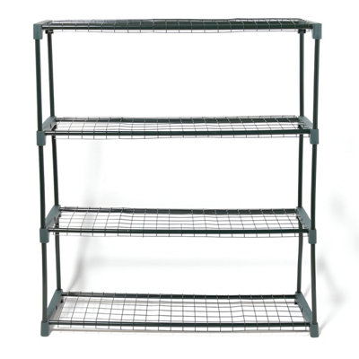 Primrose 4-Tier Steel Garden Greenhouse Staging Green 1.07m
