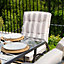 Primrose 6 Seater Garden Furniture Dining Set with Reversible Cushions and Crank Parasol in Grey