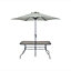 Primrose 6 Seater Garden Furniture Dining Set with Reversible Cushions and Crank Parasol in Grey