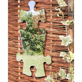 Primrose Acrylic Non Shatter Outdoor Wall Mounted Puzzle Silver Garden Illusion Mirror 38cm x 27cm