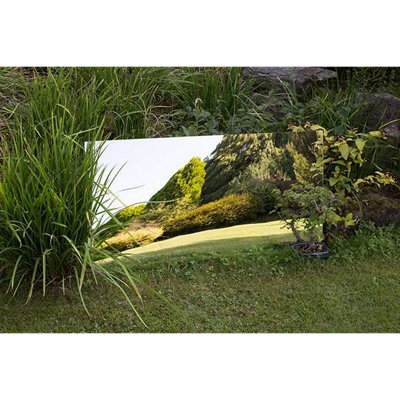 Primrose Acrylic Non Shatter Outdoor Wall Mounted Rectangular Silver Garden Illusion Mirror 120cm x 60cm