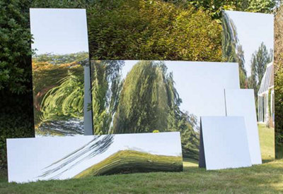 Primrose Acrylic Non Shatter Outdoor Wall Mounted Rectangular Silver Garden Illusion Mirror 120cm x 60cm