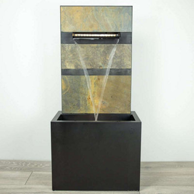 Primrose Alhambra Zinc & Stone Water Feature with Lights 100cm