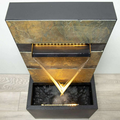 Primrose Alhambra Zinc & Stone Water Feature with Lights 100cm
