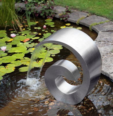 Primrose Ammonite Cascading Stainless Steel Water Feature (No Reservoir) 66cm