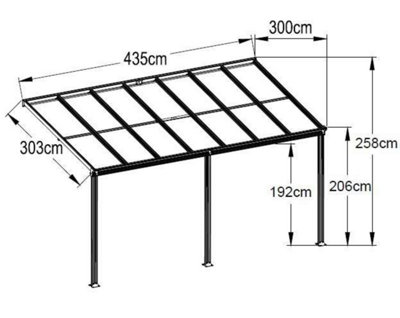 Primrose Anthracite Veranda Garden Canopy 14ft x 10ft - 3