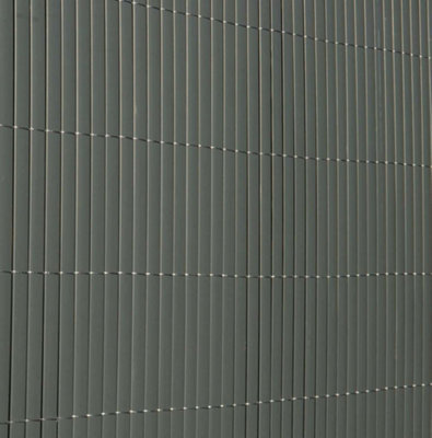 Primrose Artificial Grey Bamboo Cane Plastic Garden Fence Screening Roll Privacy Border 4m x 1.5m