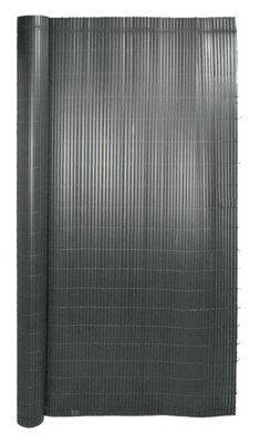 Primrose Artificial Grey Bamboo Cane Plastic Garden Fence Screening Roll Privacy Border 4m x 1.5m - 4