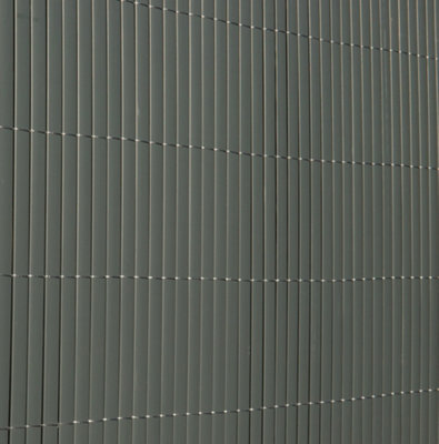 Primrose Artificial Grey Bamboo Cane Plastic Garden Fence Screening Roll Privacy Border 4m x 1.5m - 5