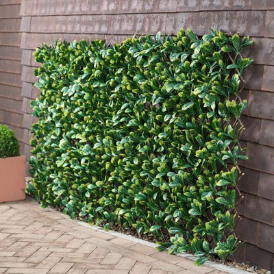 Primrose Artificial Laurel Extendable Trellis Plastic Hedge Garden Fence Screening Privacy 2m x 1m - 5