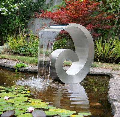 Primrose Atlantis Stainless Steel Water Feature with Lights 65cm