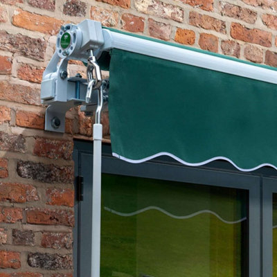 Primrose Awnings 2.0m x 1.5m Retractable Manual Green Awning Outdoor Patio Canopy