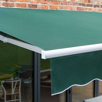 Primrose Awnings 2.0m x 1.5m Retractable Manual Green Awning Outdoor Patio Canopy - 7