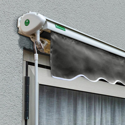 Primrose Awnings 2.0m x 1.5m Retractable Manual Half Cassette Charcoal Awning Outdoor Patio Canopy - 3