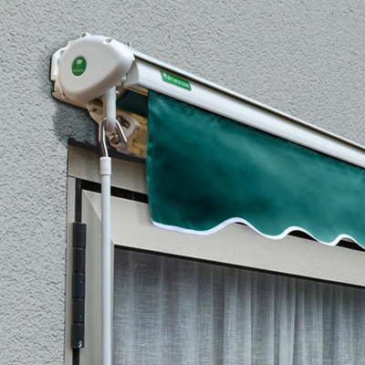 Primrose Awnings 2.0m x 1.5m Retractable Manual Half Cassette Green Awning Outdoor Patio Canopy