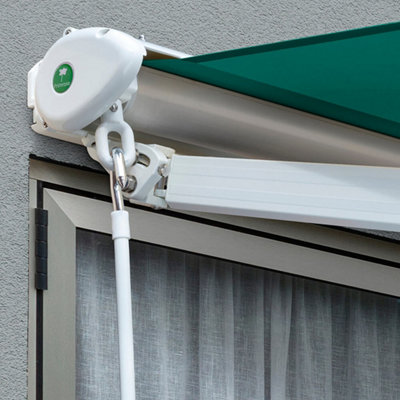 Primrose Awnings 2.0m x 1.5m Retractable Manual Half Cassette Green Awning Outdoor Patio Canopy - 4