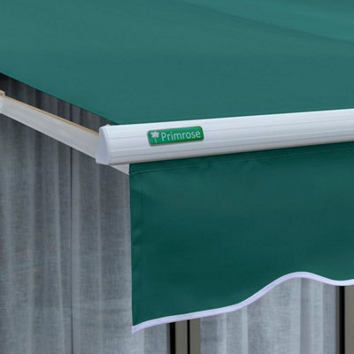 Primrose Awnings 2.0m x 1.5m Retractable Manual Half Cassette Green Awning Outdoor Patio Canopy - 7
