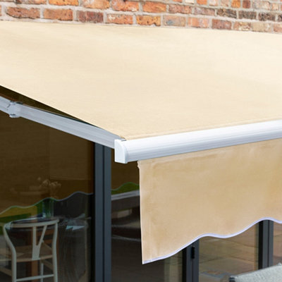 Primrose Awnings 2.0m x 1.5m Retractable Manual Ivory Awning Outdoor Patio Canopy - 6
