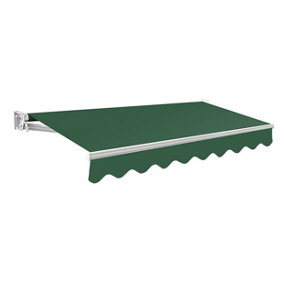 Primrose Awnings 2.0m x 1.5m Retractable Manual No Torsion Bar Green Awning Outdoor Patio Canopy