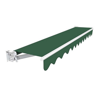 Primrose Awnings 2.0m x 1.5m Retractable Manual No Torsion Bar Green Awning Outdoor Patio Canopy - 3