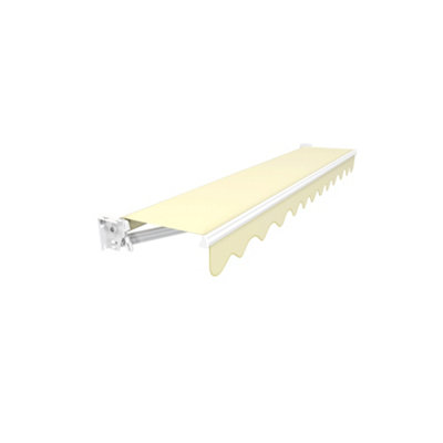 Primrose Awnings 2.0m x 1.5m Retractable Manual No Torsion Bar Ivory Awning Outdoor Patio Canopy