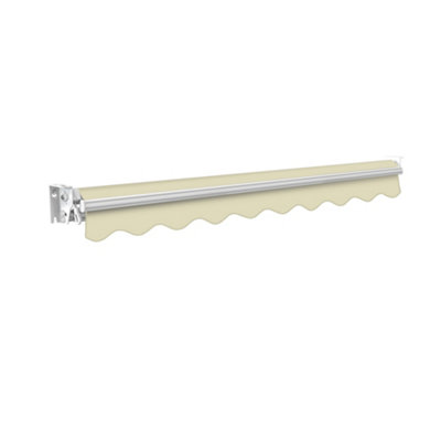 Primrose Awnings 2.0m x 1.5m Retractable Manual No Torsion Bar Ivory Awning Outdoor Patio Canopy - 3