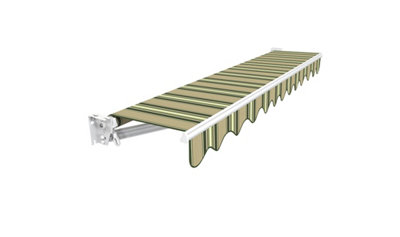 Primrose Awnings 2.0m x 1.5m Retractable Manual No Torsion Bar Multistripe Awning Outdoor Patio Canopy