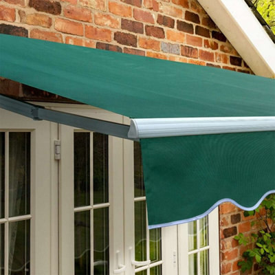 Primrose Awnings 2.0m x 1.5m Retractable Manual Standard Green Awning Outdoor Patio Canopy - 7