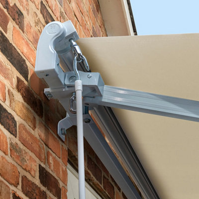 Primrose Awnings 2.0m x 1.5m Retractable Manual Standard Ivory Awning Outdoor Patio Canopy - 4