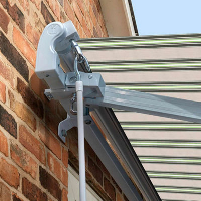 Primrose Awnings 2.0m x 1.5m Retractable Manual Standard Multistripe Awning Outdoor Patio Canopy - 4
