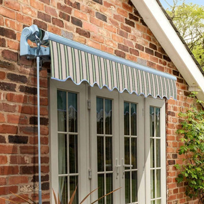 Primrose Awnings 2.0m x 1.5m Retractable Manual Standard Multistripe Awning Outdoor Patio Canopy - 5