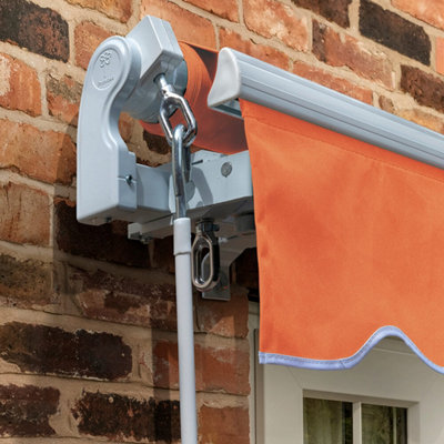 Primrose Awnings 2.0m x 1.5m Retractable Manual Standard Terracotta Awning Outdoor Patio Canopy