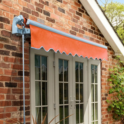 Primrose Awnings 2.0m x 1.5m Retractable Manual Standard Terracotta Awning Outdoor Patio Canopy - 5